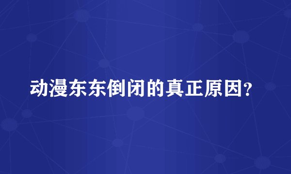 动漫东东倒闭的真正原因？
