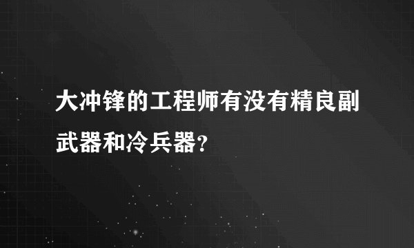 大冲锋的工程师有没有精良副武器和冷兵器？