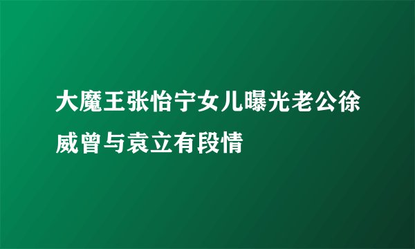 大魔王张怡宁女儿曝光老公徐威曾与袁立有段情