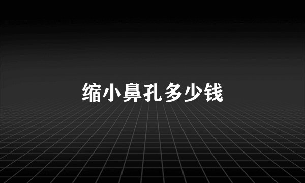 缩小鼻孔多少钱