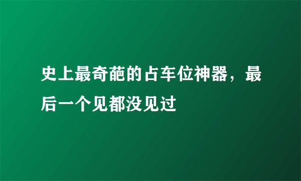 史上最奇葩的占车位神器,最后一个见都没见过