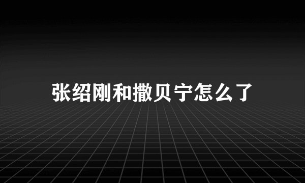 张绍刚和撒贝宁怎么了