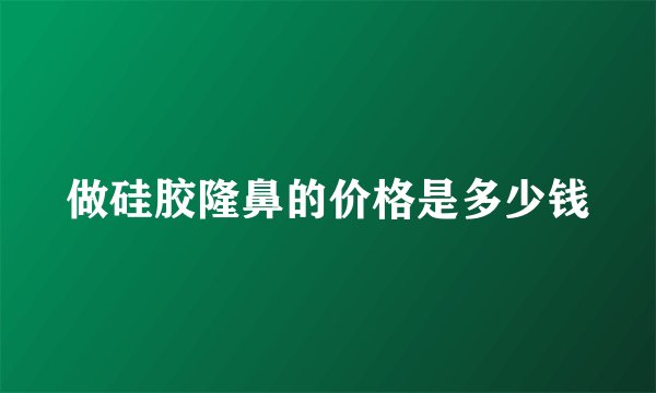 做硅胶隆鼻的价格是多少钱