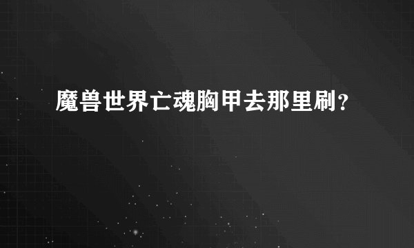 魔兽世界亡魂胸甲去那里刷？