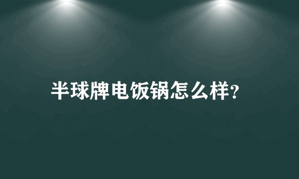 半球牌电饭锅怎么样？