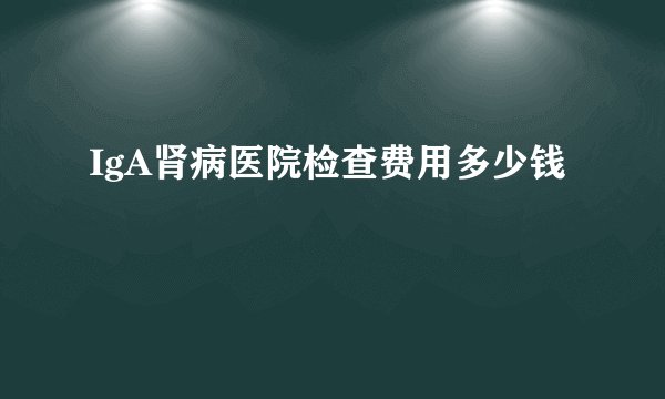 IgA肾病医院检查费用多少钱