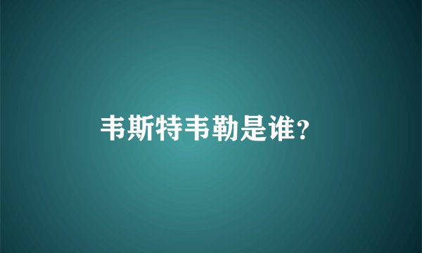 韦斯特韦勒是谁?