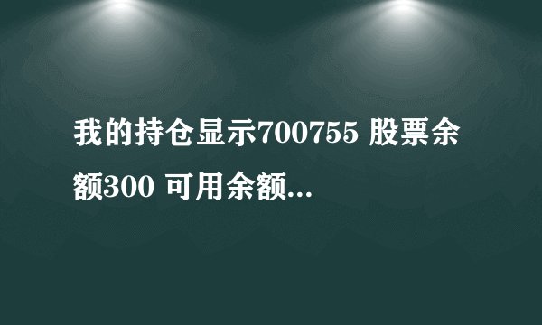 我的持仓显示700755 股票余额300 可用余额0是成功配股了吗？