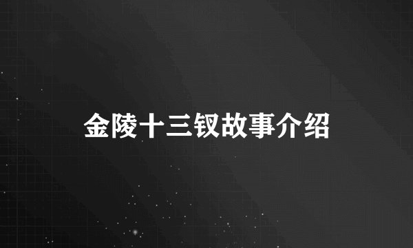 金陵十三钗故事介绍