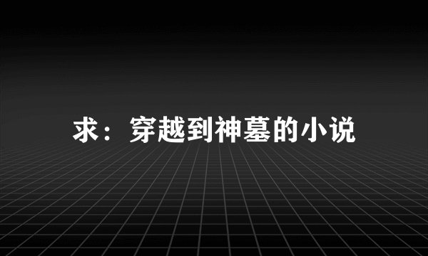 求：穿越到神墓的小说