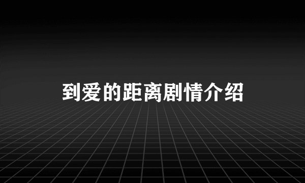 到爱的距离剧情介绍