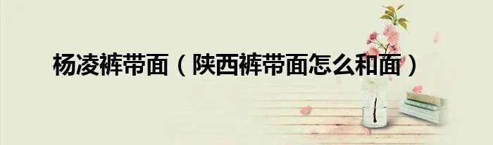 杨凌裤带面（陕西裤带面怎么和面）