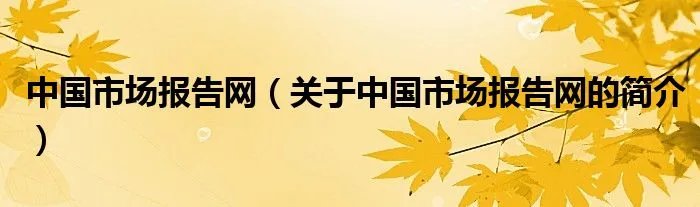 中国市场报告网（关于中国市场报告网的简介）