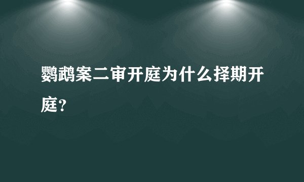 鹦鹉案二审开庭为什么择期开庭？