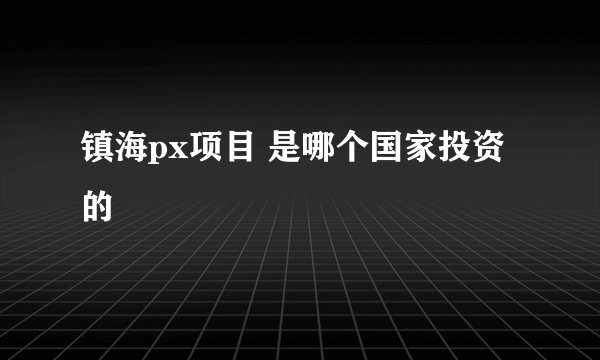 镇海px项目 是哪个国家投资的