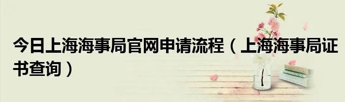 今日上海海事局官网申请流程（上海海事局证书查询）