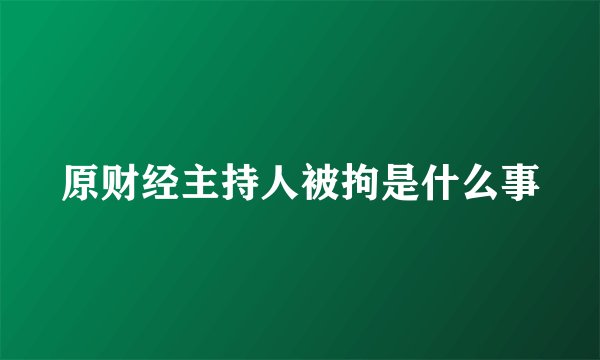 原财经主持人被拘是什么事