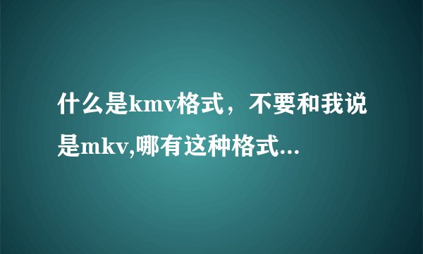 什么是kmv格式，不要和我说是mkv,哪有这种格式电影下，给个网址