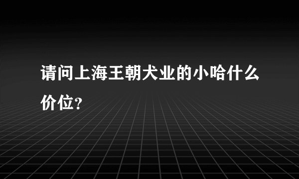 请问上海王朝犬业的小哈什么价位?