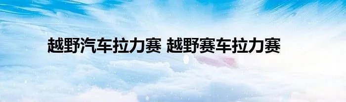 越野汽车拉力赛 越野赛车拉力赛