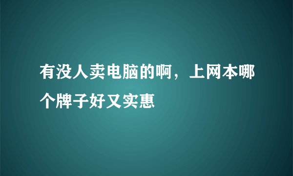 有没人卖电脑的啊，上网本哪个牌子好又实惠