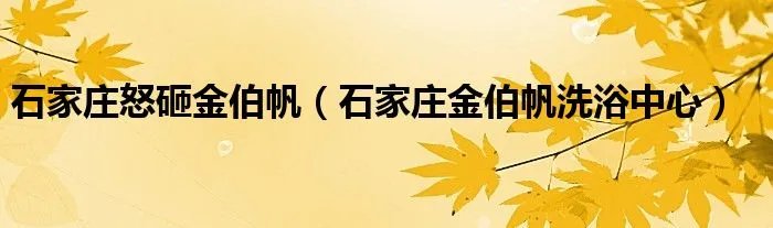 石家庄怒砸金伯帆（石家庄金伯帆洗浴中心）