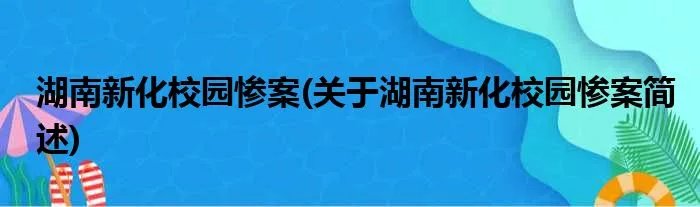湖南新化校园惨案(关于湖南新化校园惨案简述)