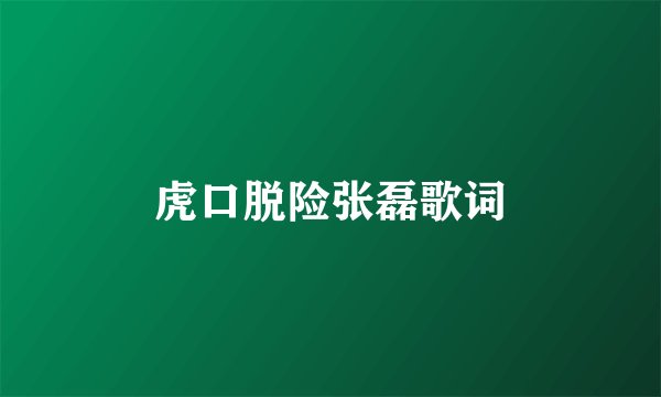 虎口脱险张磊歌词