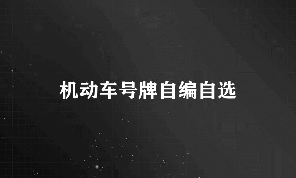机动车号牌自编自选
