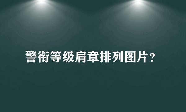警衔等级肩章排列图片？