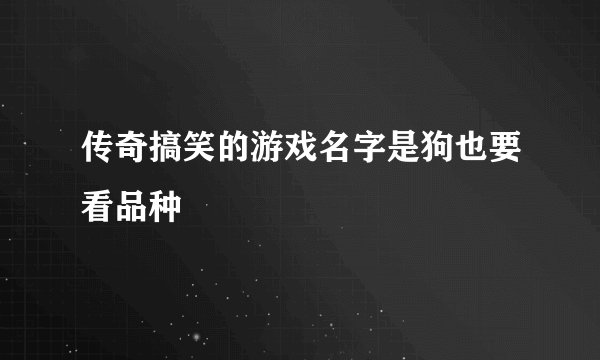 传奇搞笑的游戏名字是狗也要看品种