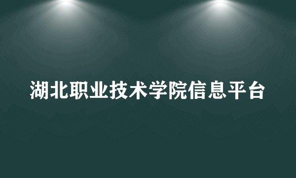 湖北职业技术学院信息平台