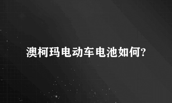 澳柯玛电动车电池如何?