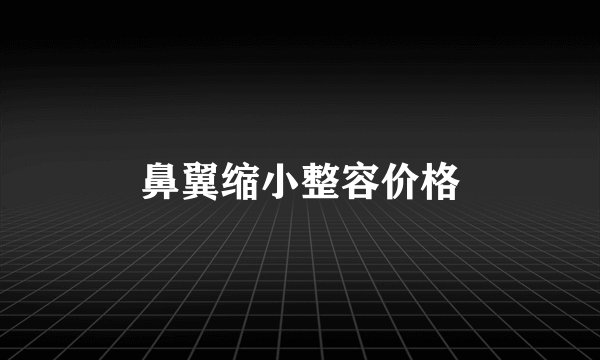 鼻翼缩小整容价格