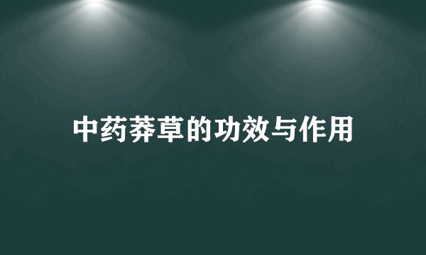 中药莽草的功效与作用