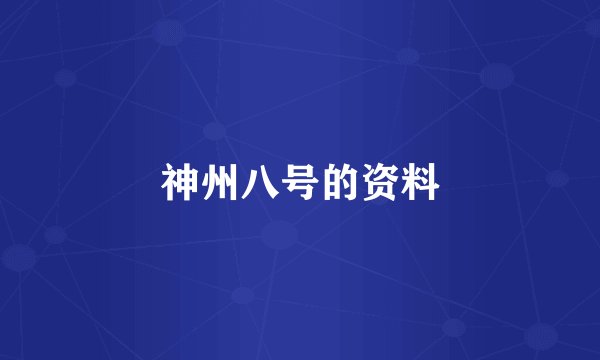 神州八号的资料