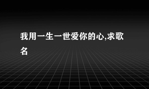 我用一生一世爱你的心,求歌名