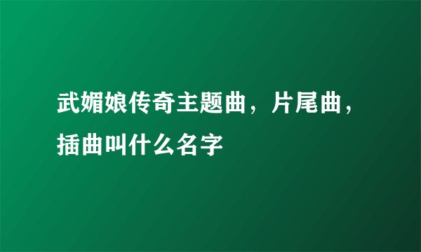 武媚娘传奇主题曲，片尾曲，插曲叫什么名字