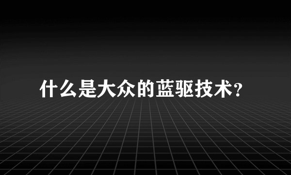 什么是大众的蓝驱技术？