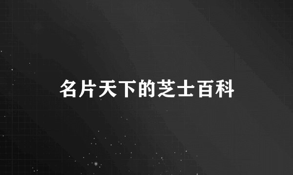 名片天下的芝士百科