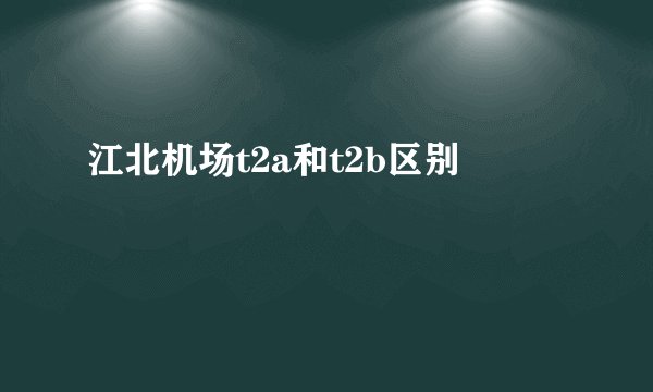 江北机场t2a和t2b区别