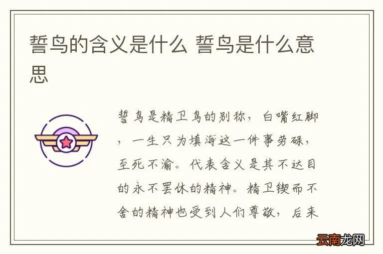 誓鸟的含义是什么 誓鸟是什么意思