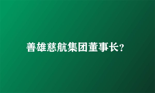 善雄慈航集团董事长?