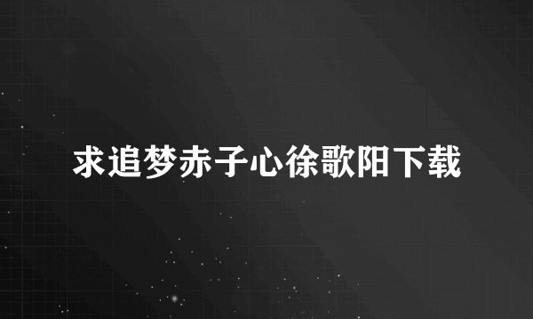 求追梦赤子心徐歌阳下载