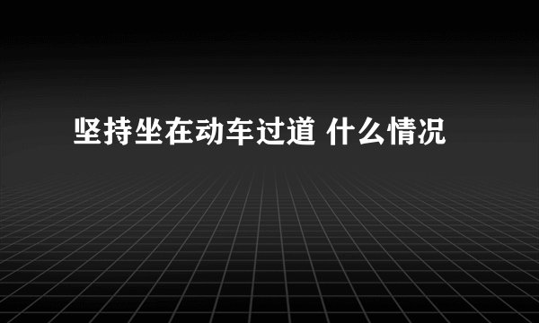 坚持坐在动车过道 什么情况