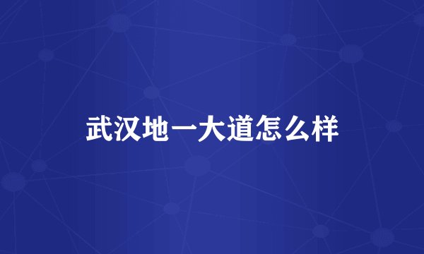 武汉地一大道怎么样