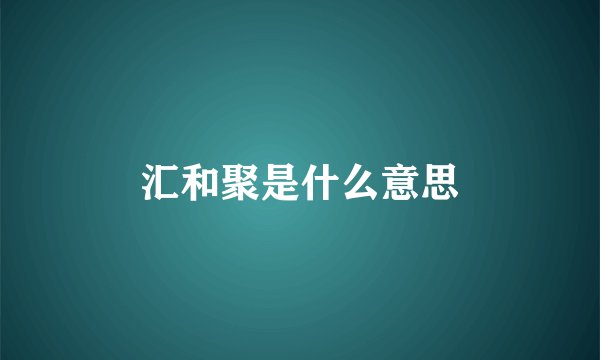 汇和聚是什么意思