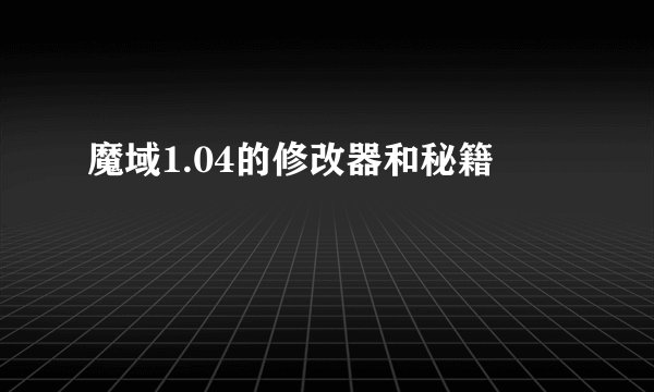 魔域1.04的修改器和秘籍