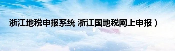 浙江地税申报系统 浙江国地税网上申报）