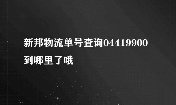 新邦物流单号查询04419900到哪里了哦